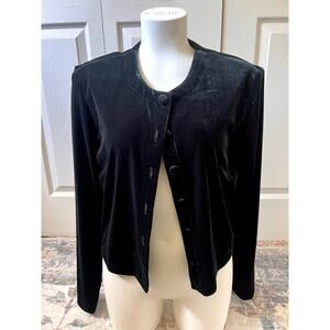 Coldwater Creek Velvet Cardigan Dark Emerald Green Whimsigoth Size 12
